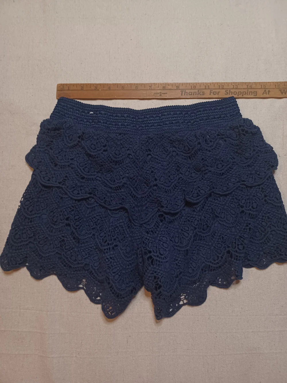 Justice Navy Crochet Layered Lace Shorts Girls Size 14/16